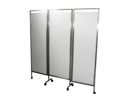Biombo Triplo Inox com Divisórias em Pvc