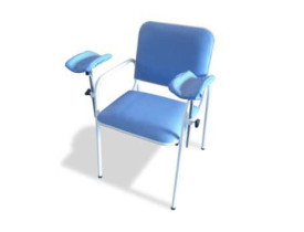 Cadeira para Coleta de Sangue Estofada com Braçadeiras Laterais