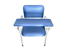 Cadeira para Coleta de Sangue Estofada Cap. 150kg -Azul Claro