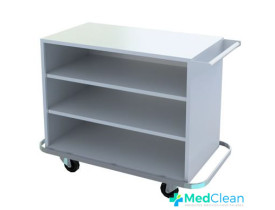 Carro Inox para Transporte de Materiais e Roupa Limpa Hospitalar