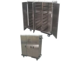 Carro para Transporte de 33 Bandejas - Aço inox com Portas