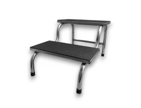 Escada 2 Degraus Inox Luxo com Revestimento Antiderrapante