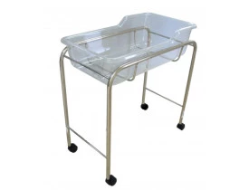 Berço Hospitalar Para Recém Nascido Aço Inox Cuna de Acrílico