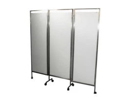 Biombo Triplo Inox com Divisórias em Pvc