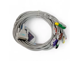 Cabo de ECG 10 vias compatível HP Philips TC10 Eletrotouch Garra Neopinch