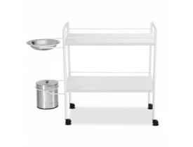 Carro Curativo Hospitalar Pintado com Balde e Bacia Inox