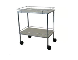 Carro Curativo Hospitalar em Aço Inox 40x80x80 com Varandas