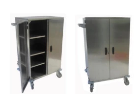 Carro Hospitalar Inox com Portas para Transporte de Materiais Esterilizados e Roupa Limpa