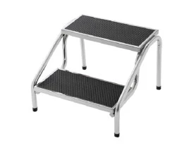 Escada 2 degraus inox - Piso em inox com borracha