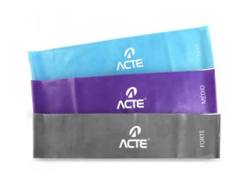 Kit Loop Band T234 com 3 Níveis de Força Exercitador Elástico Circular Acte Sports
