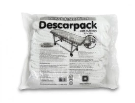 Lençol Descartável Descarpack Com Elástico 20gr - 200 X 90cm Branco Pacote com 10 Unidades  