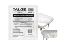 Lençol Descartável com Elástico 20Gr Sanfonado Branco Pacote 10 unidades Talge