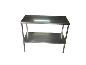 Mesa Auxiliar Aço Inox 43x93x80cm