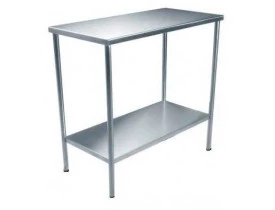 Mesa Auxiliar Aço Inox 40x80x80cm Pés com Ponteiras
