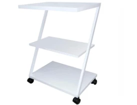 Mesa Auxiliar tipo Z com Três Prateleiras 40x60x80cm com rodízios