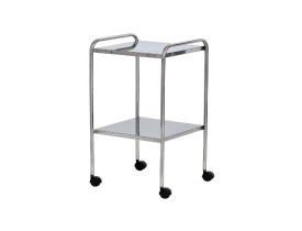 Mesa Auxiliar Inox 40x40x80cm com Alças e rodízios