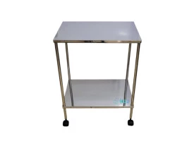 Mesa Auxiliar Inox 40x60x80cm com rodízios