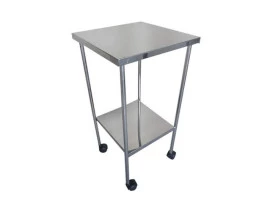 Mesa Auxiliar Inox 40x40x80cm com rodízios