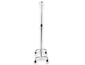Suporte de Soro Inox Altura Regulável Com Rodízios