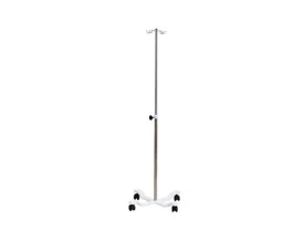Suporte de Soro Inox Altura Regulável Base Quadripé de Ferro Fundido