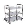 Carro Para Transporte de Bandejas - 03 prateleiras - Aço Inox