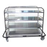 Carro Para Transporte de Bandejas - 04 prateleiras - Aço Inox