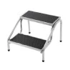 Escada 2 degraus inox - Piso em inox com borracha