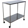 Mesa Auxiliar Aço Inox 0,40x0,80x0,80 Com Rodízios