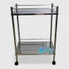 mesa auxiliar com varandas e rodizios aço inox 40x60x80