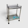 mesa auxiliar com varandas aço inox 40x60x80